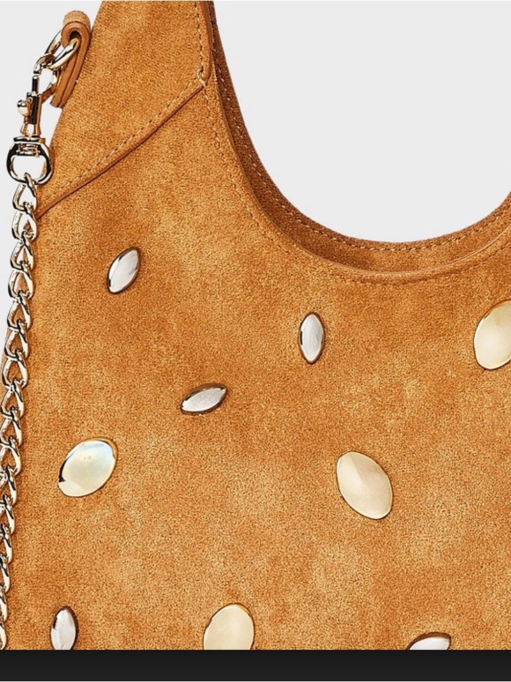 Universal Thread Tan Suede Circle-Handle Shoulder Bag with Chain Strap - Picture 5 of 7